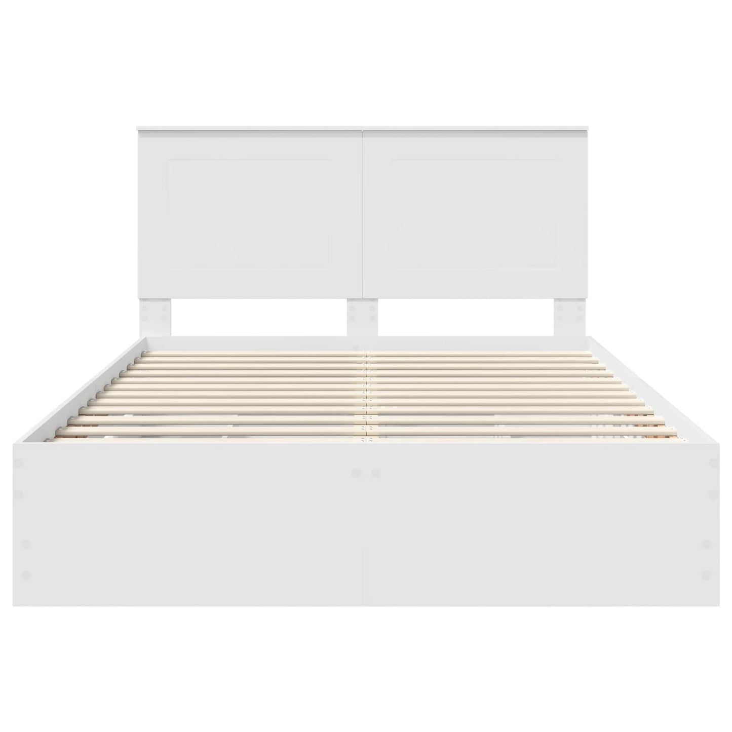Bed Frame with Drawer White 140 x 190 cm Engineer Wood
