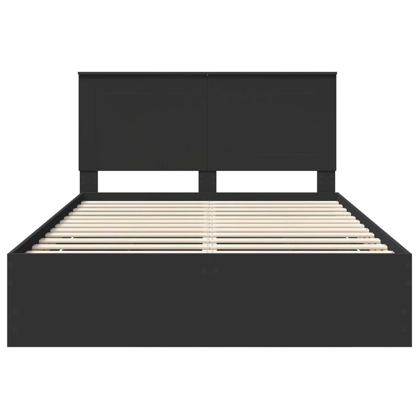 Bed Frame with Drawer Black 140 x 190 cm Engineer Wood
