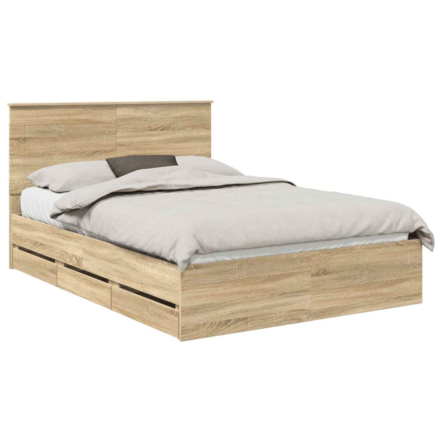Bed Frame with Drawer Sonoma Oak 140 x 200 cm Engineer Wood