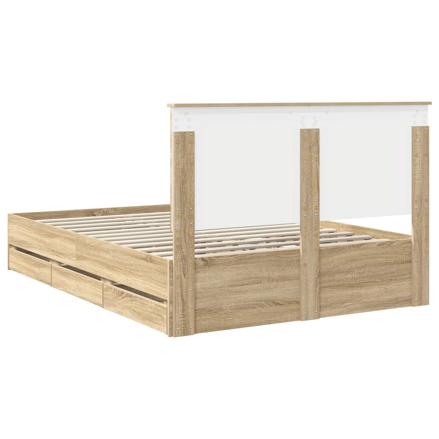 Bed Frame with Drawer Sonoma Oak 140 x 200 cm Engineer Wood