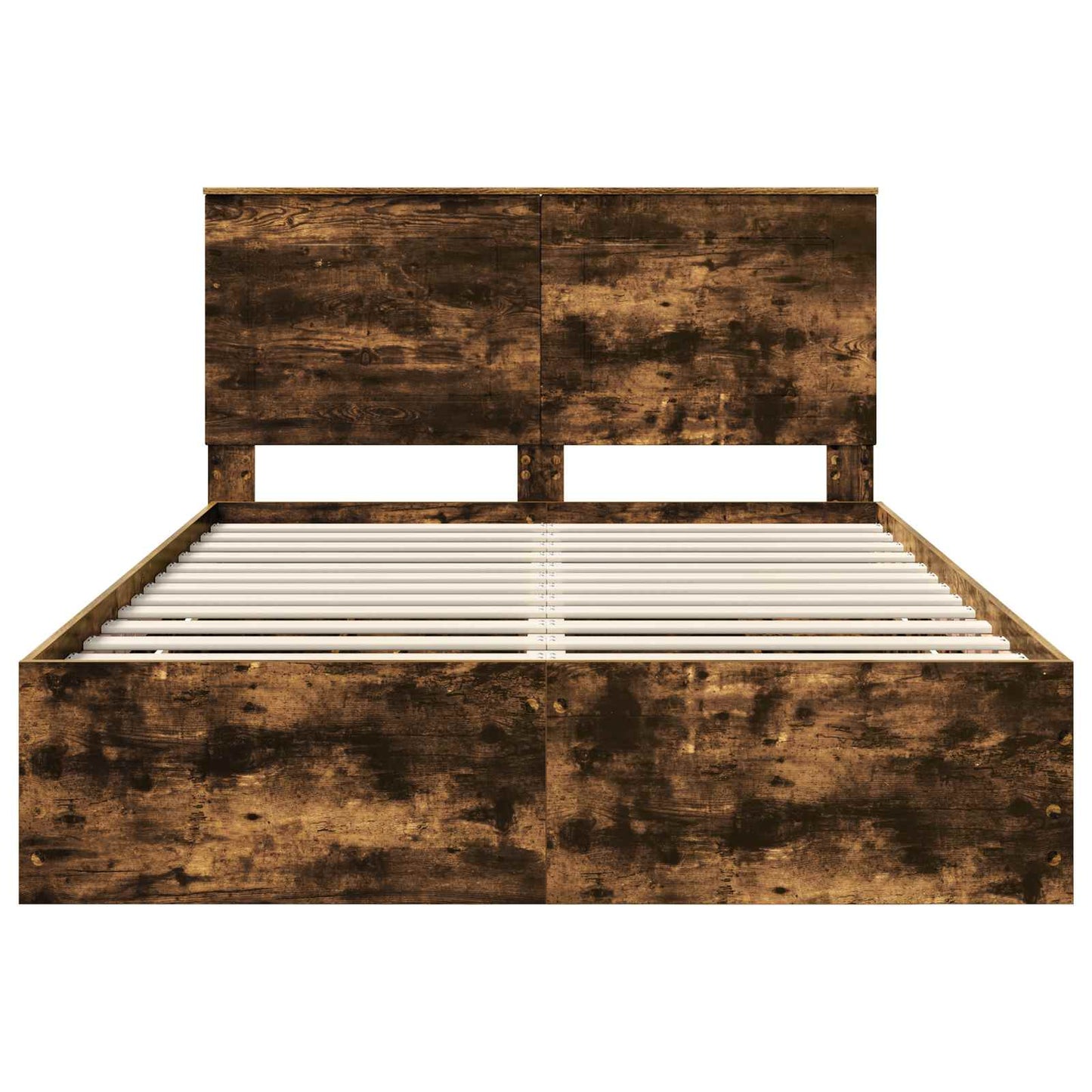 Bed Frame with Drawer Smoked Oak 140 x 200 cm Engineer Wood