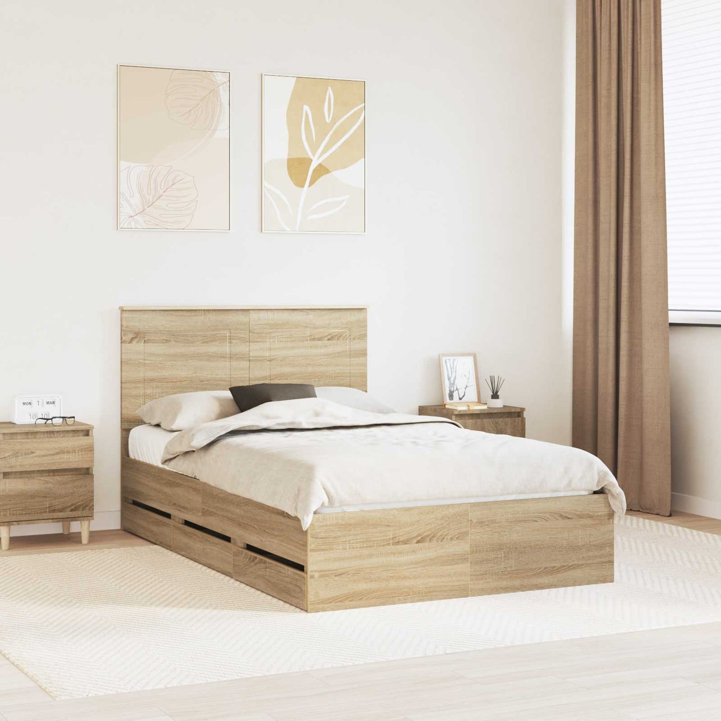 Bed Frame Sonoma Oak Engineer Wood