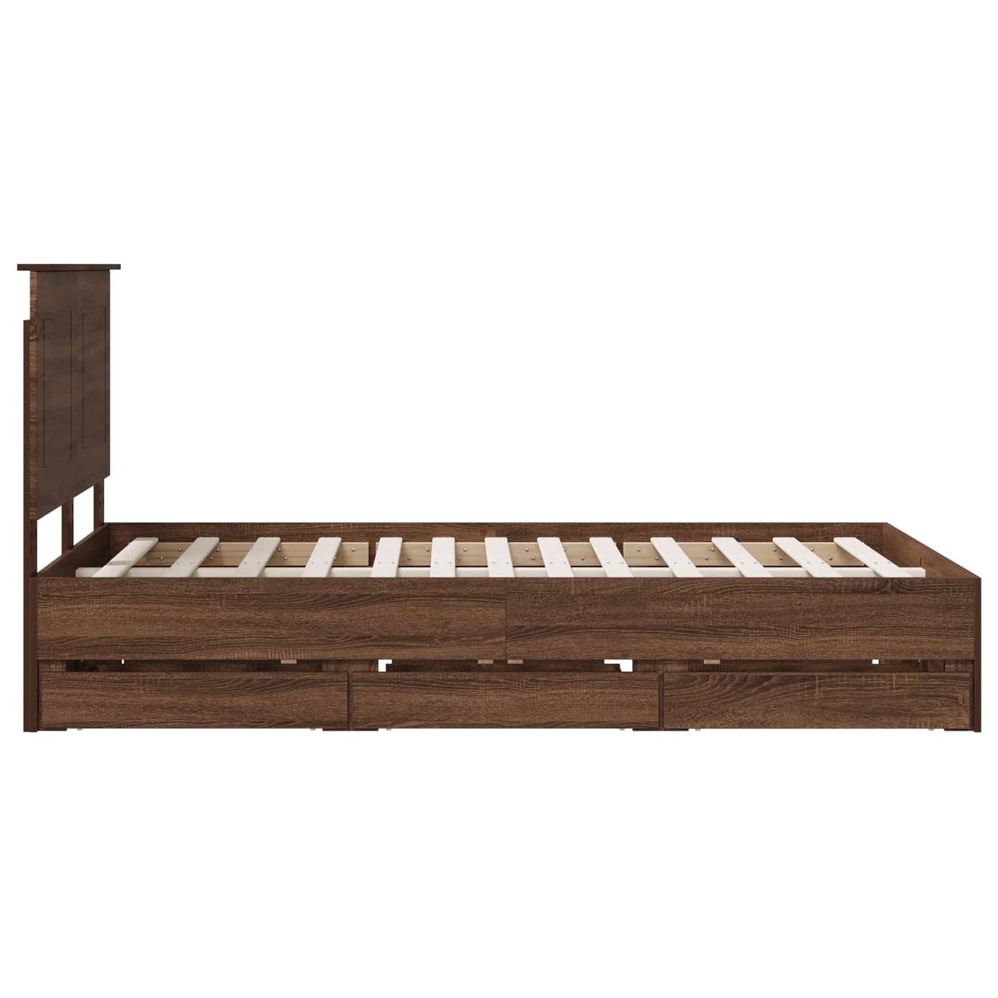 Bed Frame with Drawer Brown Oak 120 x 190 cm Engineer Wood