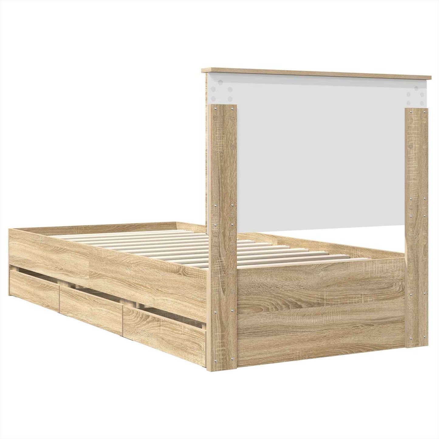 Bed Frame with Drawer Sonoma Oak 100 x 200 cm Engineer Wood