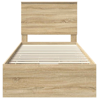 Bed Frame with Drawer Sonoma Oak 100 x 200 cm Engineer Wood