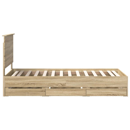 Bed Frame with Drawer Sonoma Oak 100 x 200 cm Engineer Wood