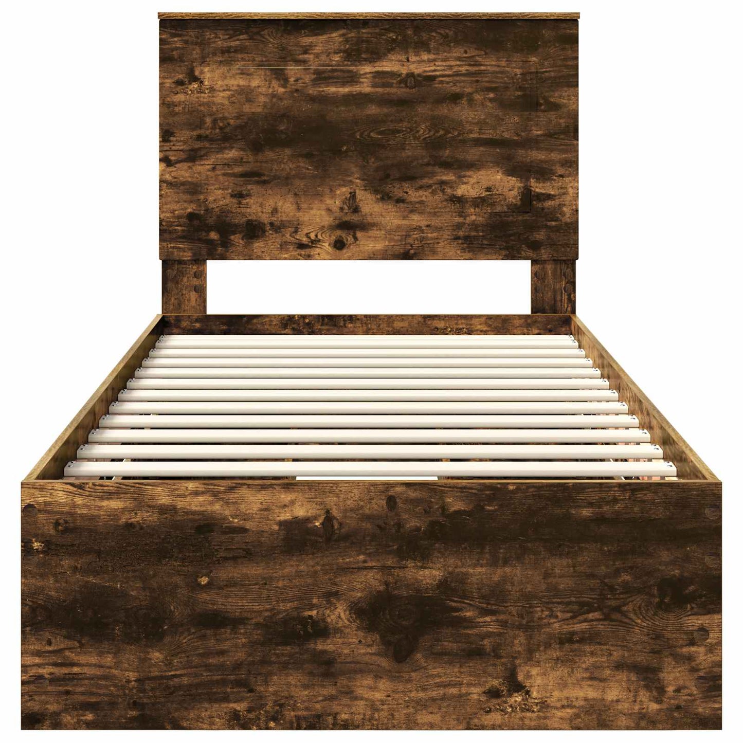 Bed Frame with Drawer Smoked Oak 100 x 200 cm Engineer Wood