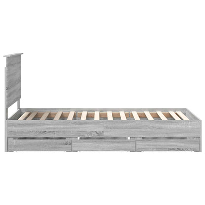 Bed Frame with Drawer Grey Sonoma 100 x 200 cm Engineer Wood