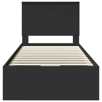 Bed Frame with Drawer Black 90 x 190 cm Engineer Wood