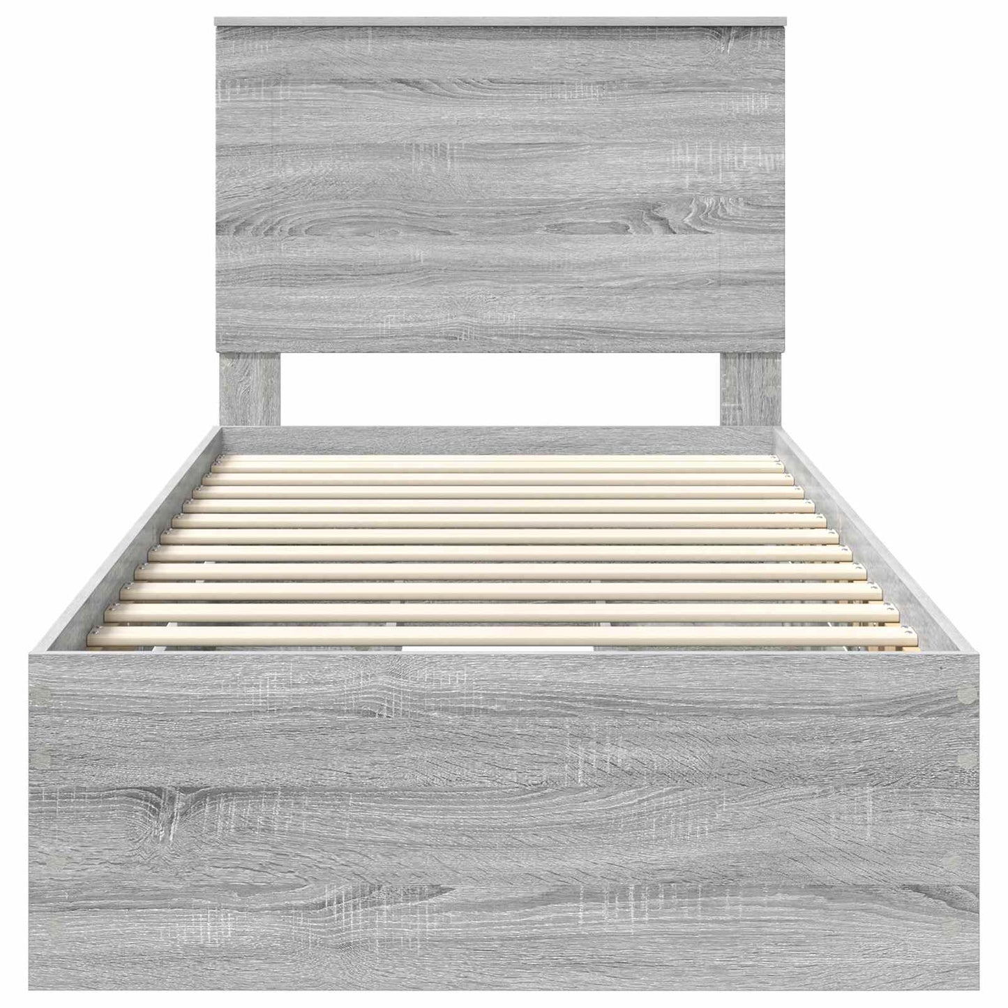 Bed Frame with Drawer Grey Sonoma 90 x 190 cm Engineer Wood