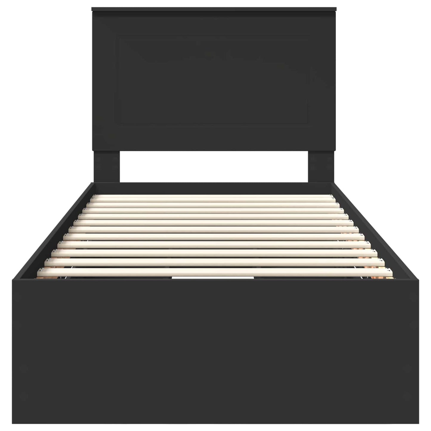 Bed Frame with Drawer Black 75 x 190 cm Engineer Wood