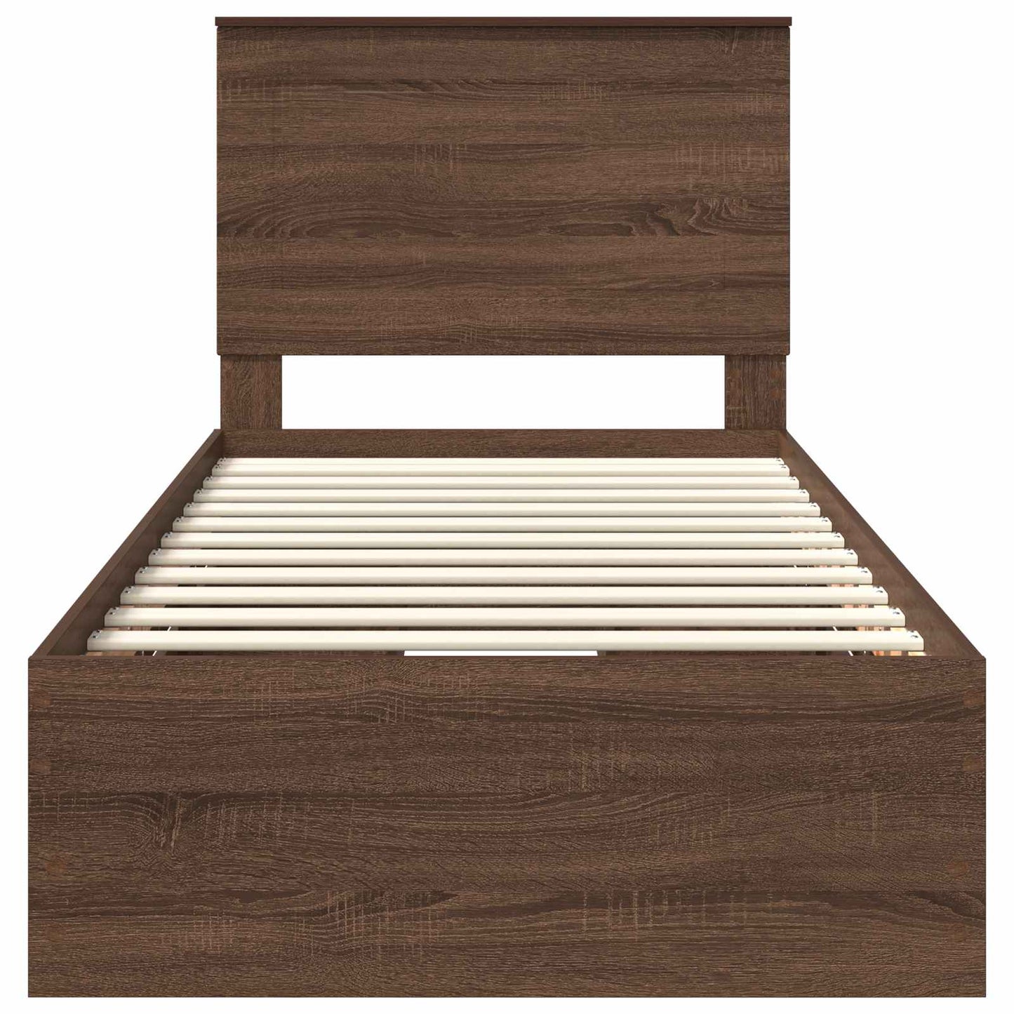 Bed Frame with Drawer Brown Oak 75 x 190 cm Engineer Wood