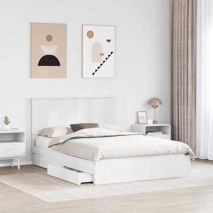 Storage Bed with Headboard White 160 x 200 cm Engineered Wood