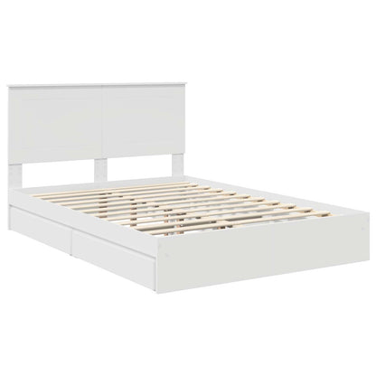 Storage Bed with Drawer White 160 x 200 cm Engineered Wood