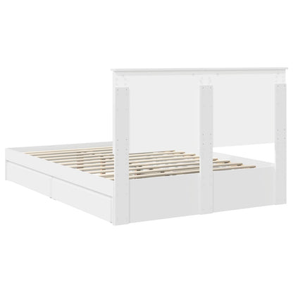 Storage Bed with Headboard White 160 x 200 cm Engineered Wood