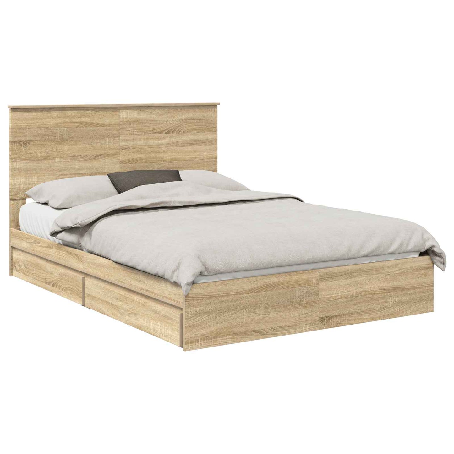 Storage Bed with Drawer Sonoma Oak 160 x 200 cm Engineered Wood