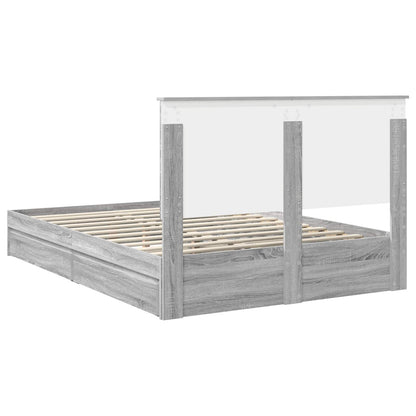 Storage Bed Grey Sonoma 160 x 200 cm Engineered Wood