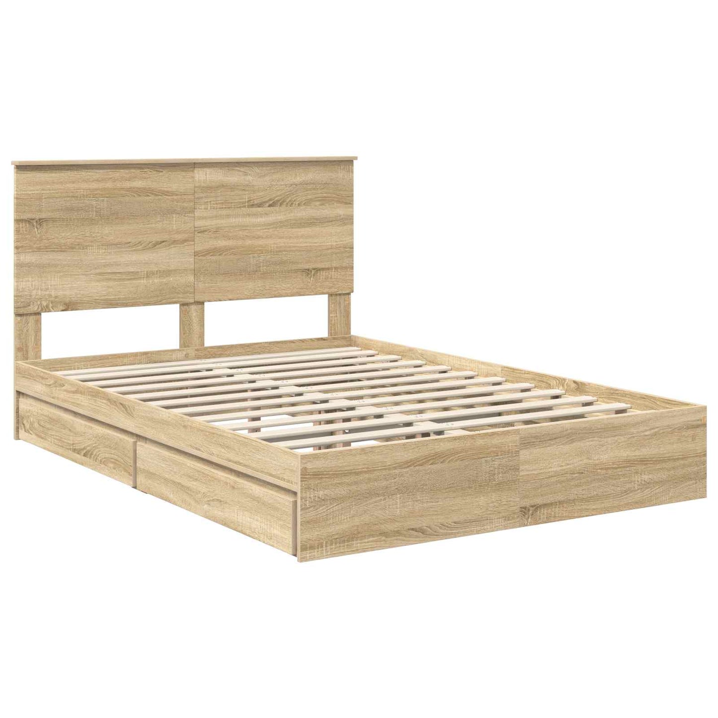 Storage Bed with Drawer Sonoma Oak 140 x 190 cm Engineered Wood