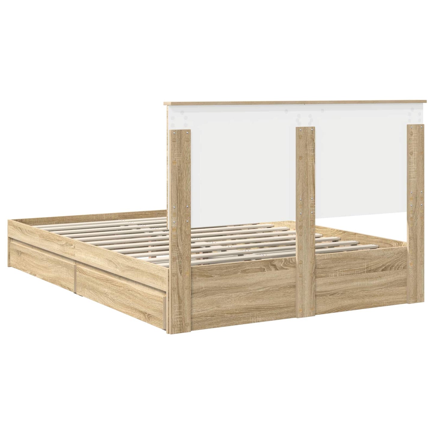 Storage Bed with Drawer Sonoma Oak 140 x 200 cm Engineered Wood