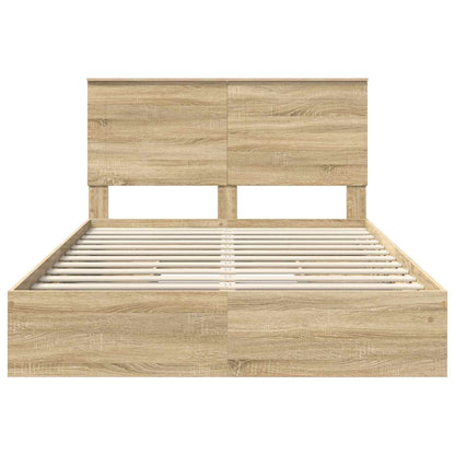 Storage Bed with Drawer Sonoma Oak 140 x 200 cm Engineered Wood