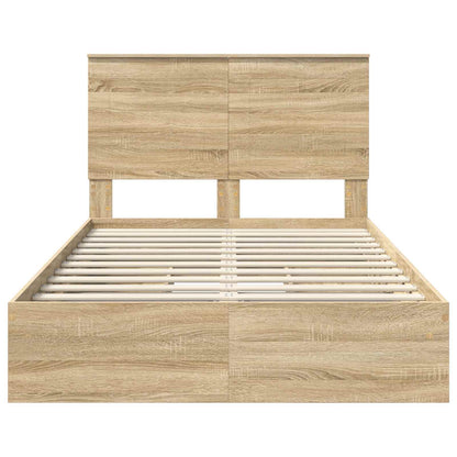 Storage Bed with Drawer Sonoma Oak 135 x 190 cm Engineered Wood