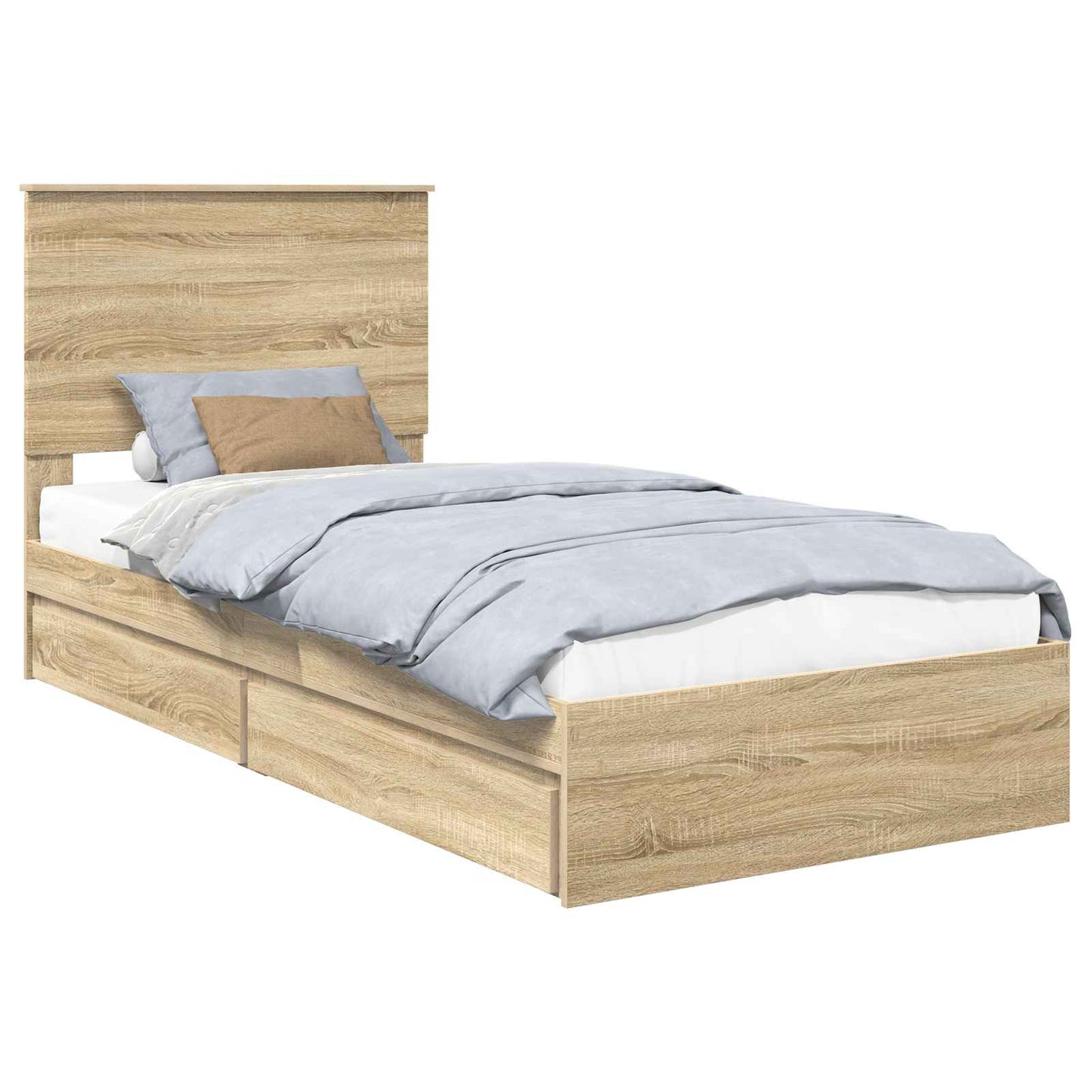 Storage Bed with Drawer Sonoma Oak 100 x 200 cm Engineered Wood