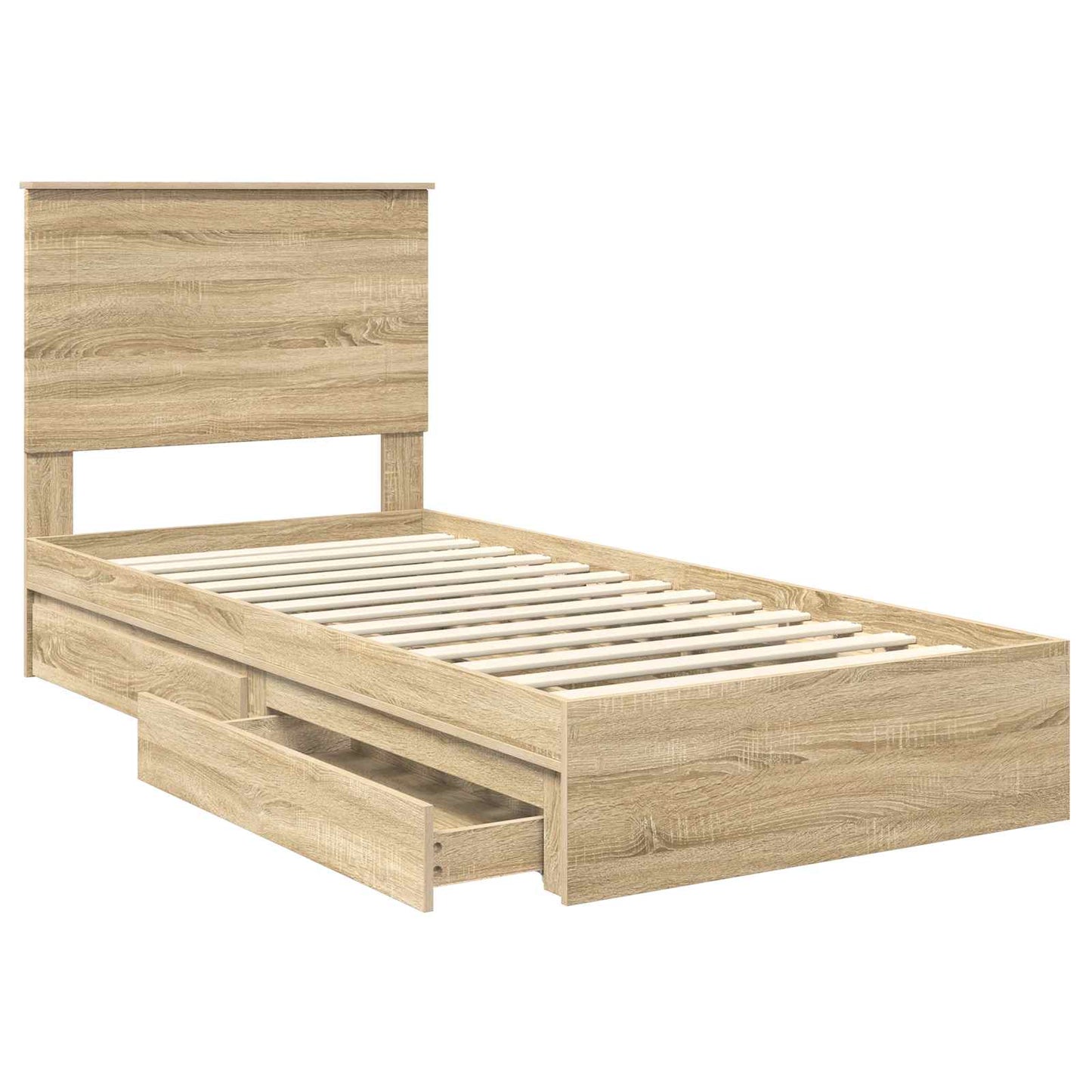 Storage Bed with Drawer Sonoma Oak 100 x 200 cm Engineered Wood