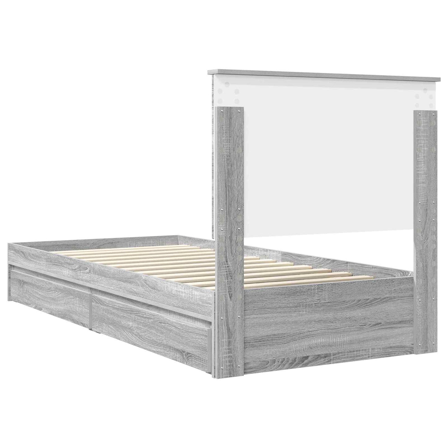 Storage Bed Grey Sonoma 100 x 200 cm Engineered Wood