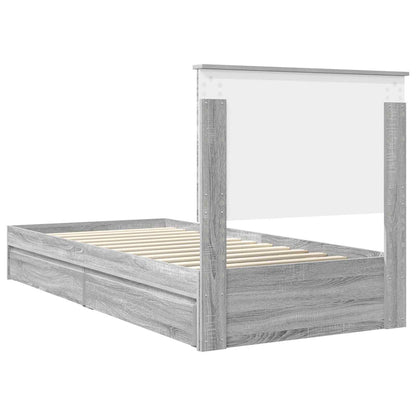 Storage Bed Grey Sonoma 100 x 200 cm Engineered Wood