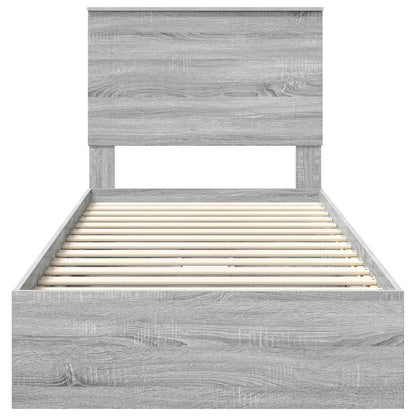 Storage Bed Grey Sonoma 100 x 200 cm Engineered Wood