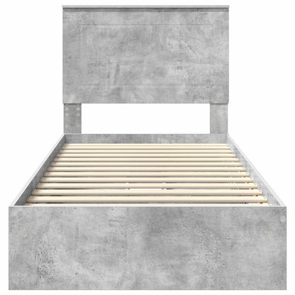 Storage Bed Concrete Grey 90 x 190 cm Engineered Wood