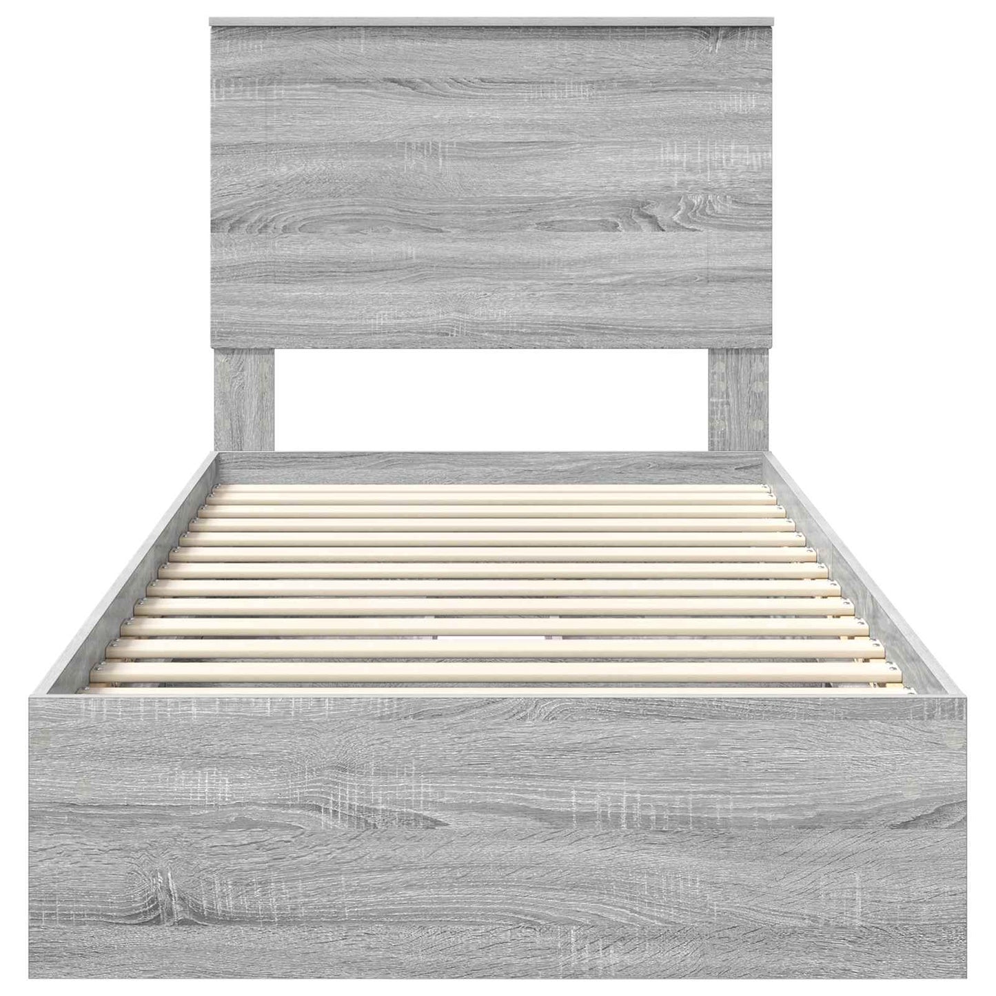 Storage Bed with Drawer Grey Sonoma 90 x 190 cm Engineered Wood