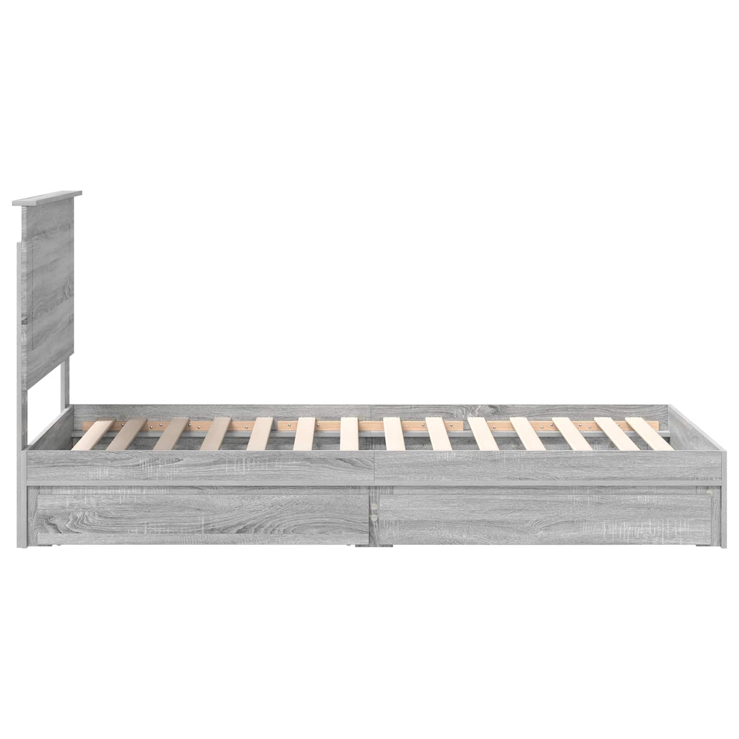 Storage Bed with Drawer Grey Sonoma 90 x 190 cm Engineered Wood