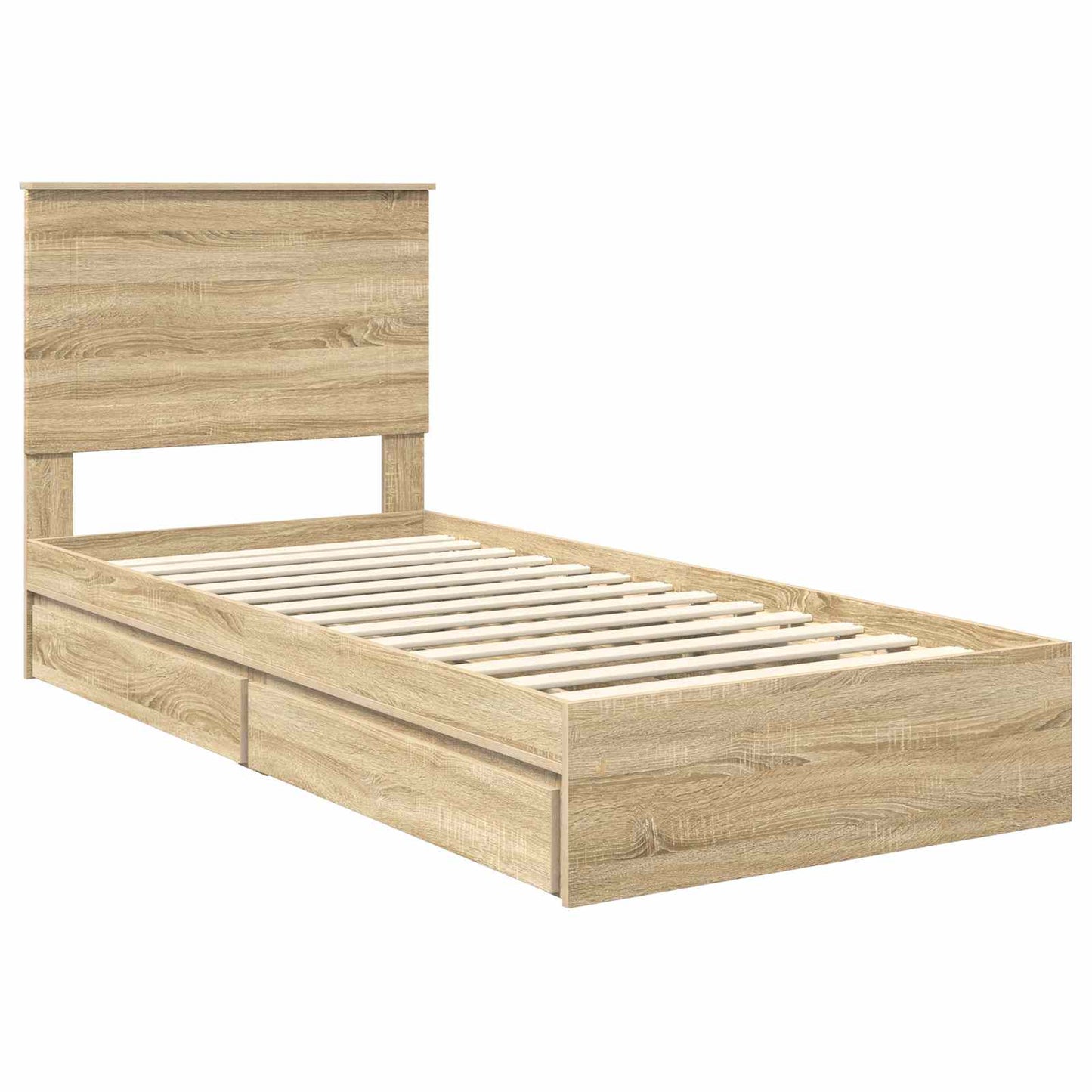 Storage Bed with Drawer Sonoma Oak 90 x 200 cm Engineered Wood