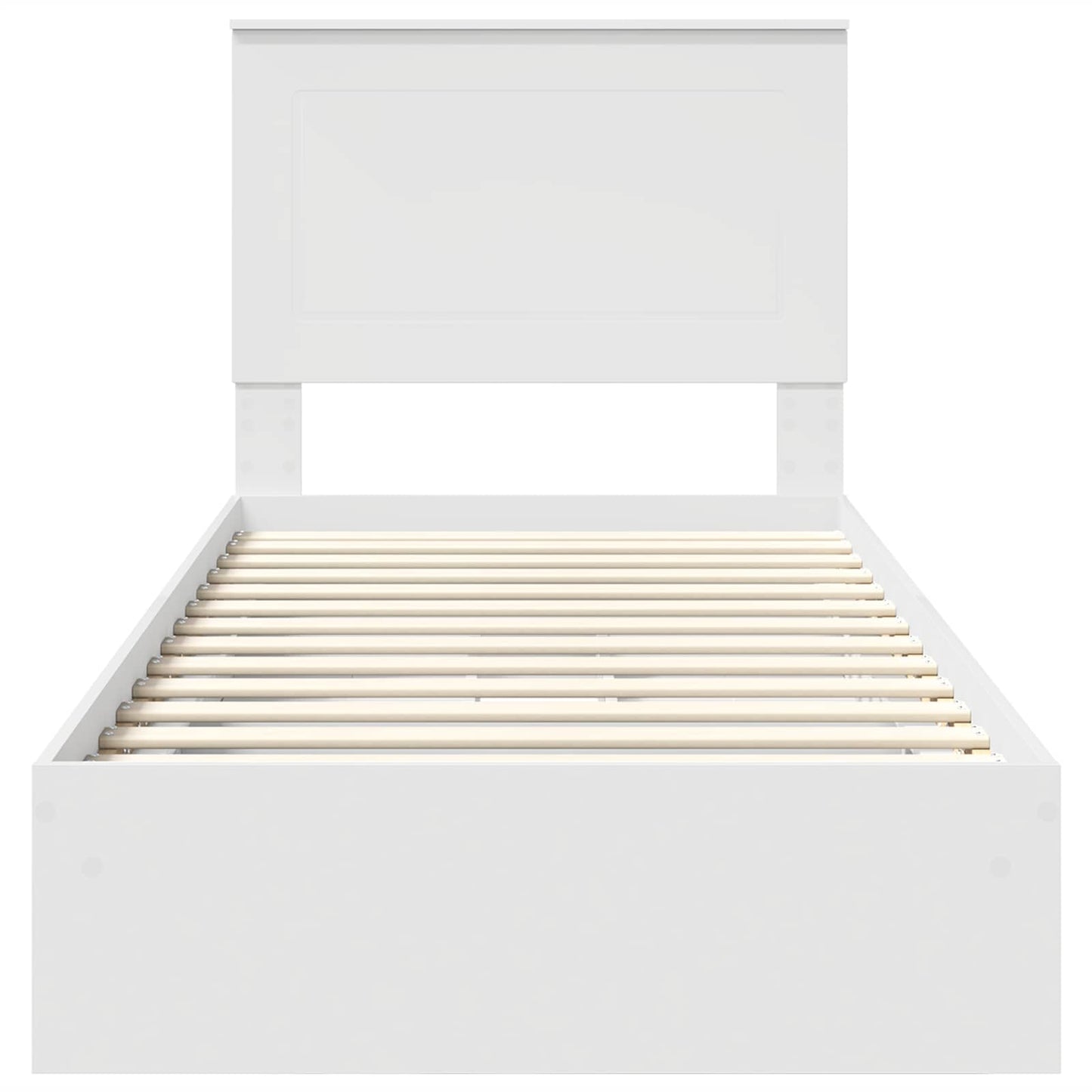Storage Bed with Headboard White 75 x 190 cm Engineered Wood