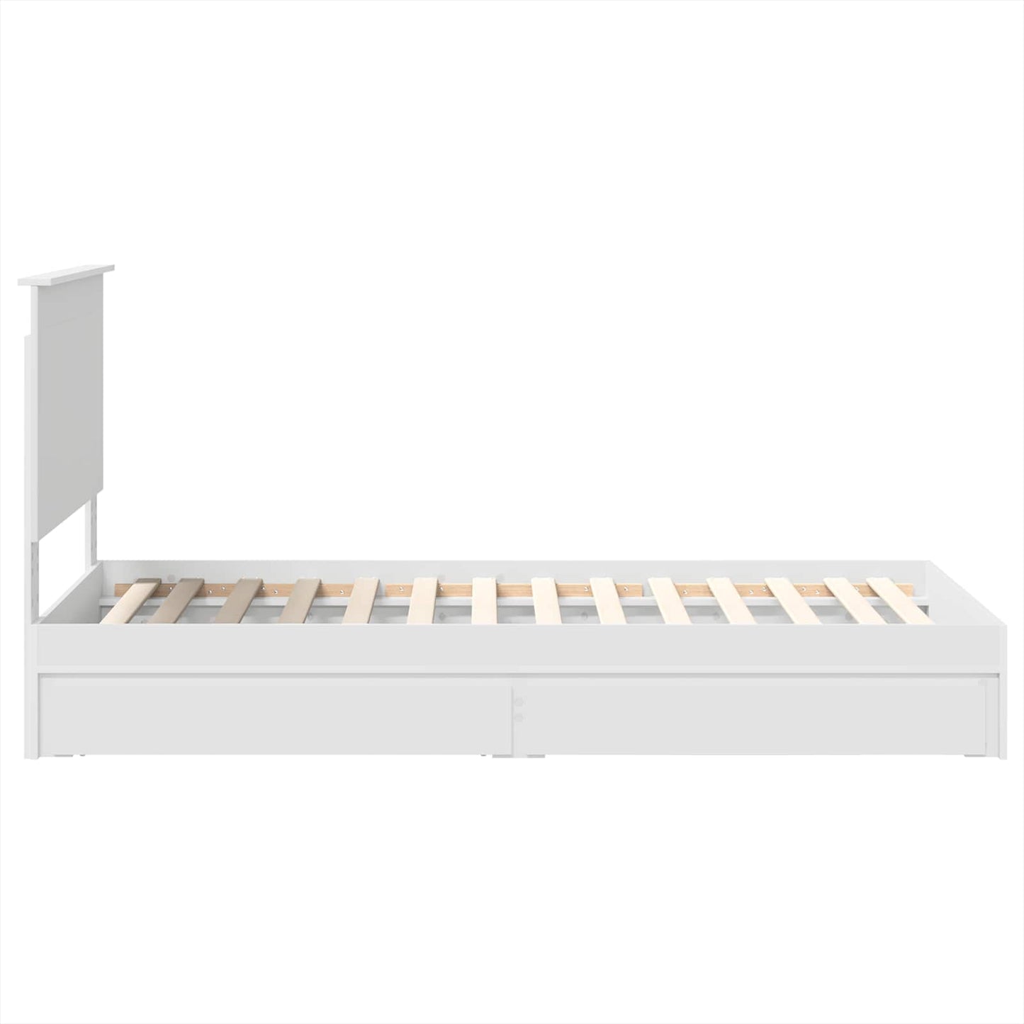 Storage Bed with Headboard White 75 x 190 cm Engineered Wood