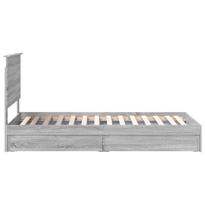 Storage Bed with Drawer Grey Sonoma 75 x 190 cm Engineered Wood