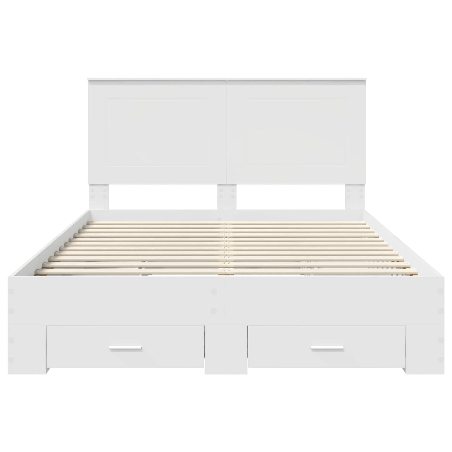 Bed Frame with Headboard White 160 x 200 cm Engineered Wood