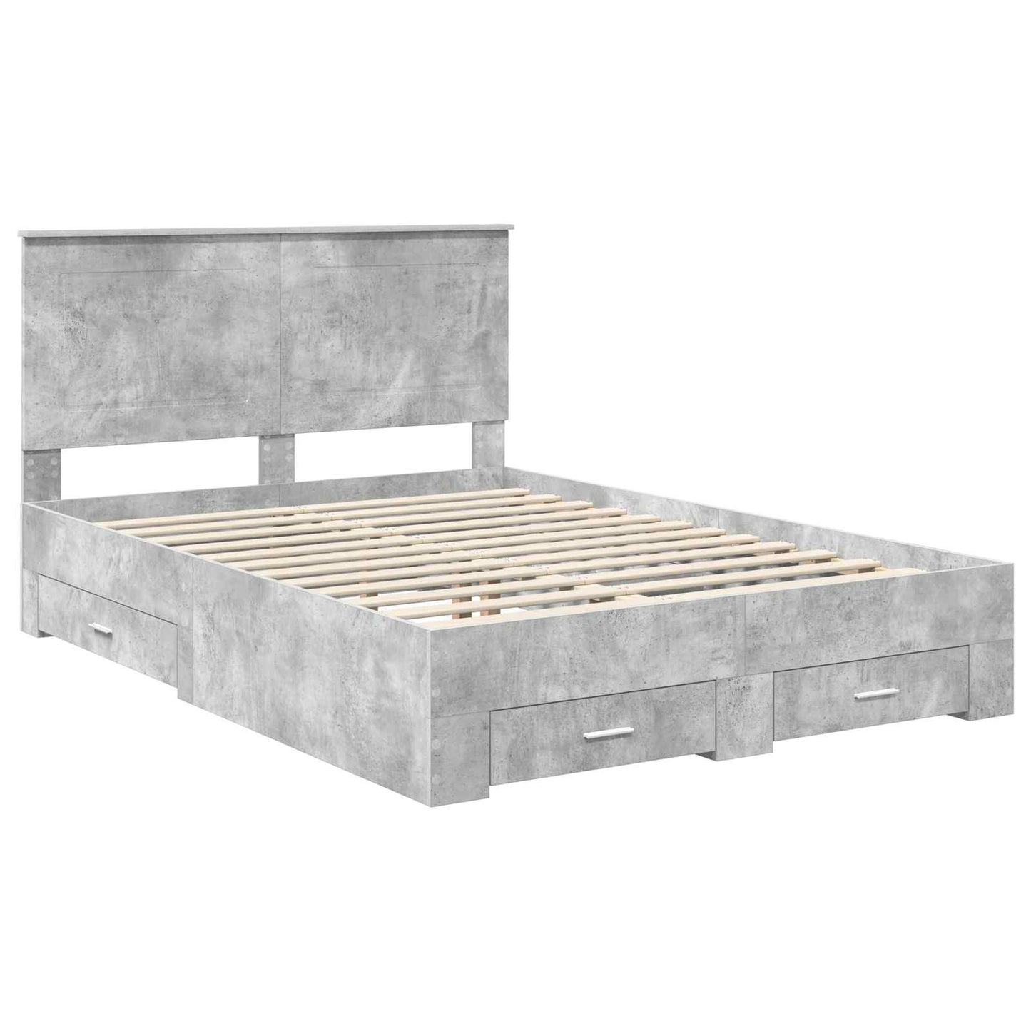 Bed Frame Concrete Grey 160 x 200 cm Engineered Wood
