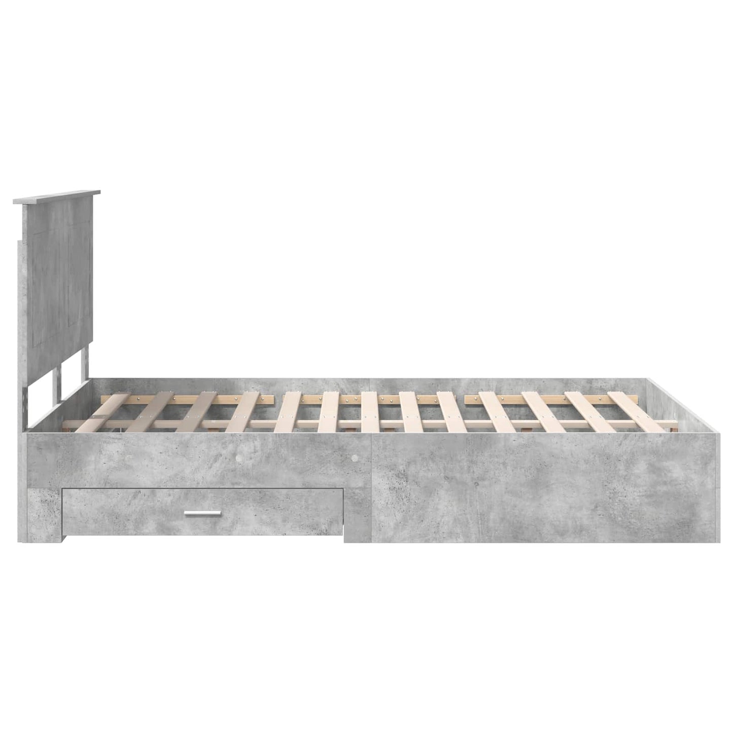 Bed Frame Concrete Grey 150 x 200 cm Engineered Wood