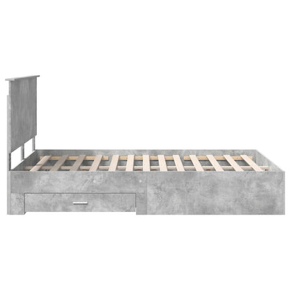 Bed Frame Concrete Grey 150 x 200 cm Engineered Wood