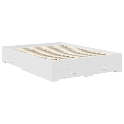 Bed Frame with Headboard White 140 x 190 cm Engineered Wood