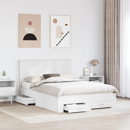 Bed Frame with Headboard White 140 x 200 cm Engineered Wood
