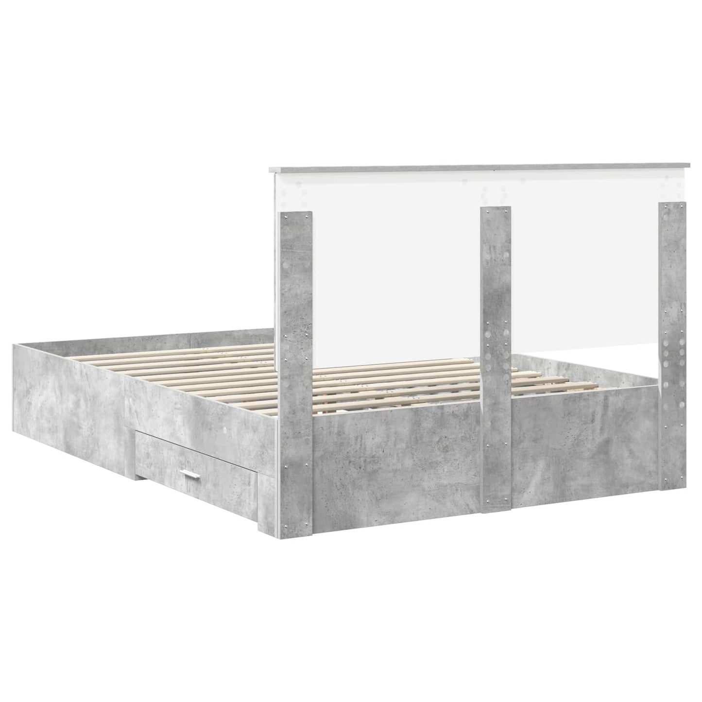 Bed Frame Concrete Grey 140 x 200 cm Engineered Wood