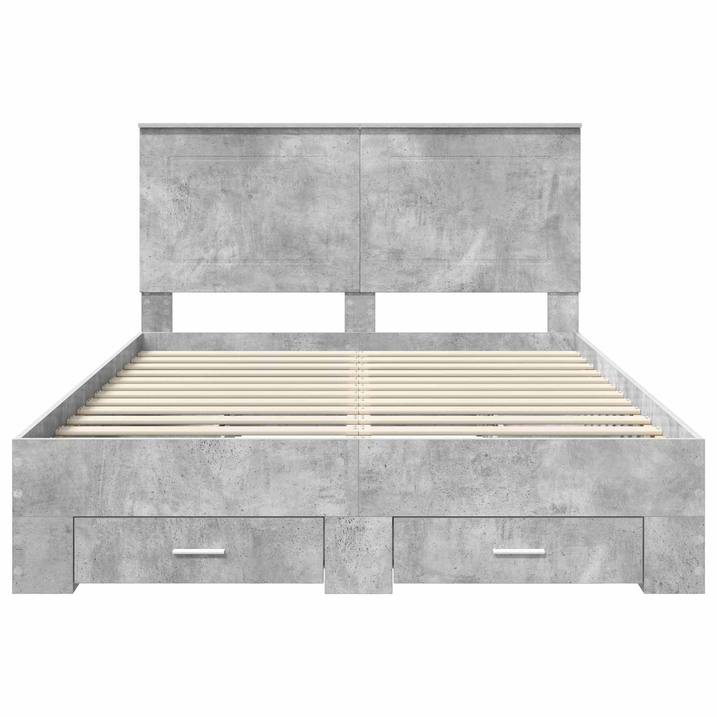 Bed Frame Concrete Grey 140 x 200 cm Engineered Wood