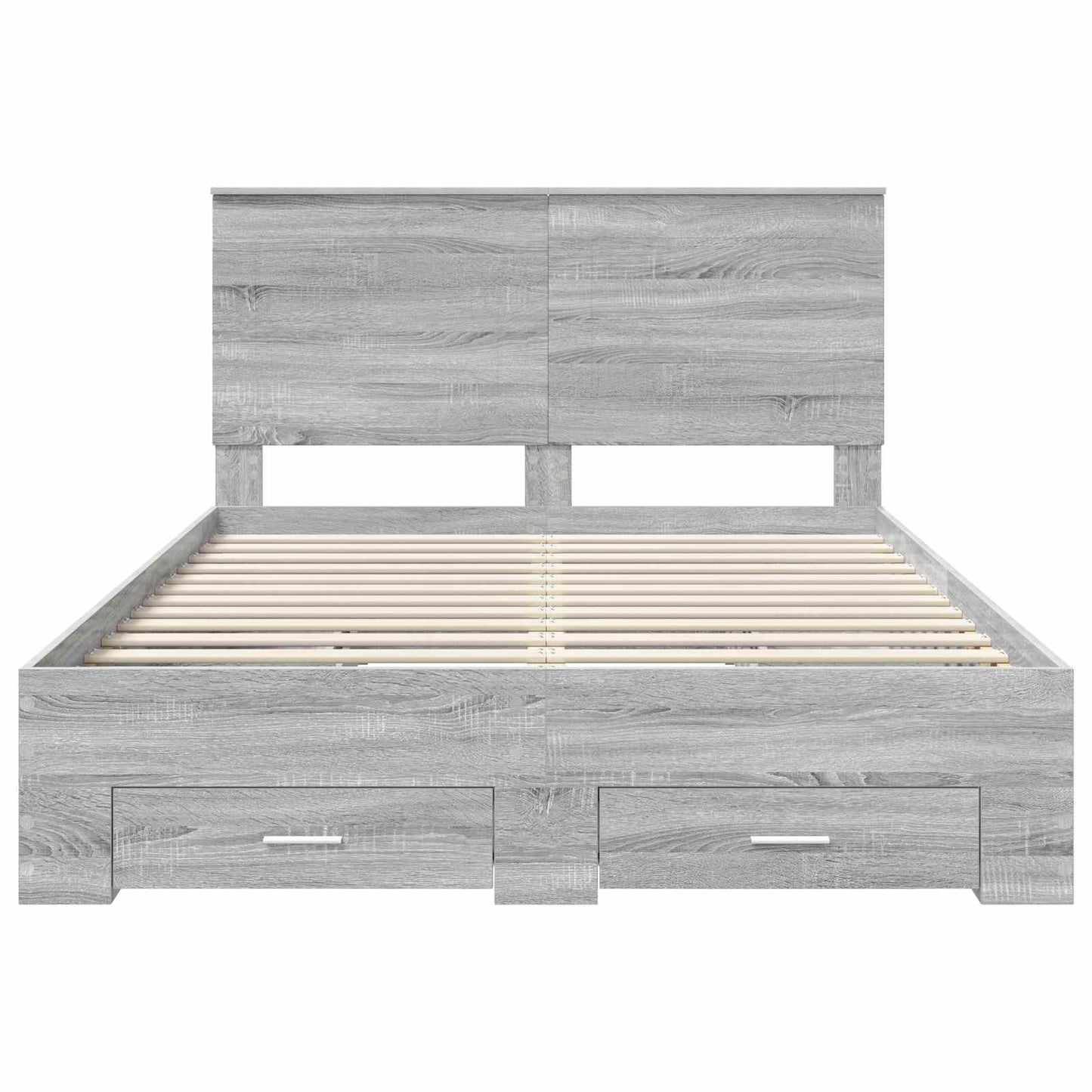Bed Frame with Drawer Grey Sonoma 140 x 200 cm Engineered Wood