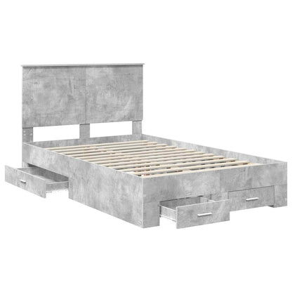 Bed Frame Concrete Grey 120 x 190 cm Engineered Wood