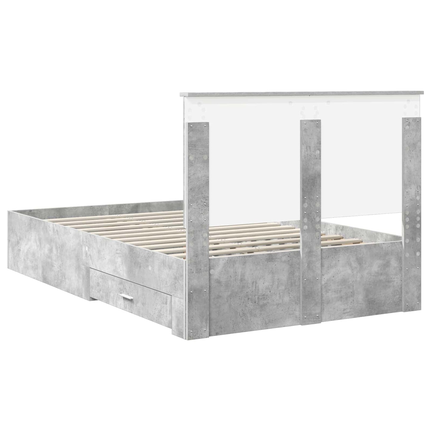 Bed Frame Concrete Grey 120 x 190 cm Engineered Wood