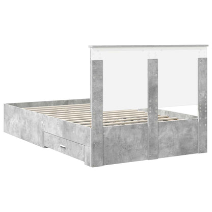 Bed Frame Concrete Grey 120 x 190 cm Engineered Wood