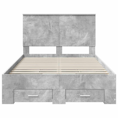 Bed Frame Concrete Grey 120 x 190 cm Engineered Wood